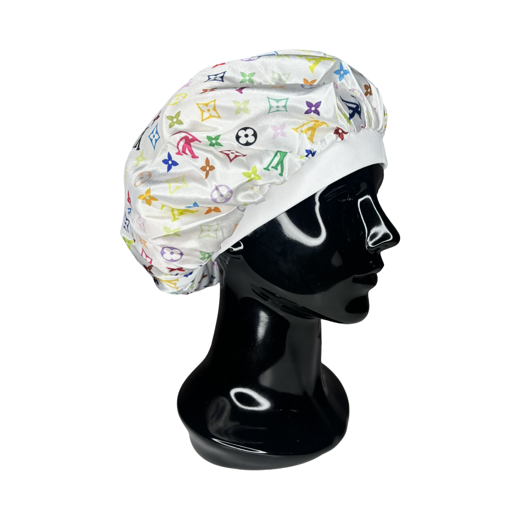 White/Multi-Coloured LV Bonnet