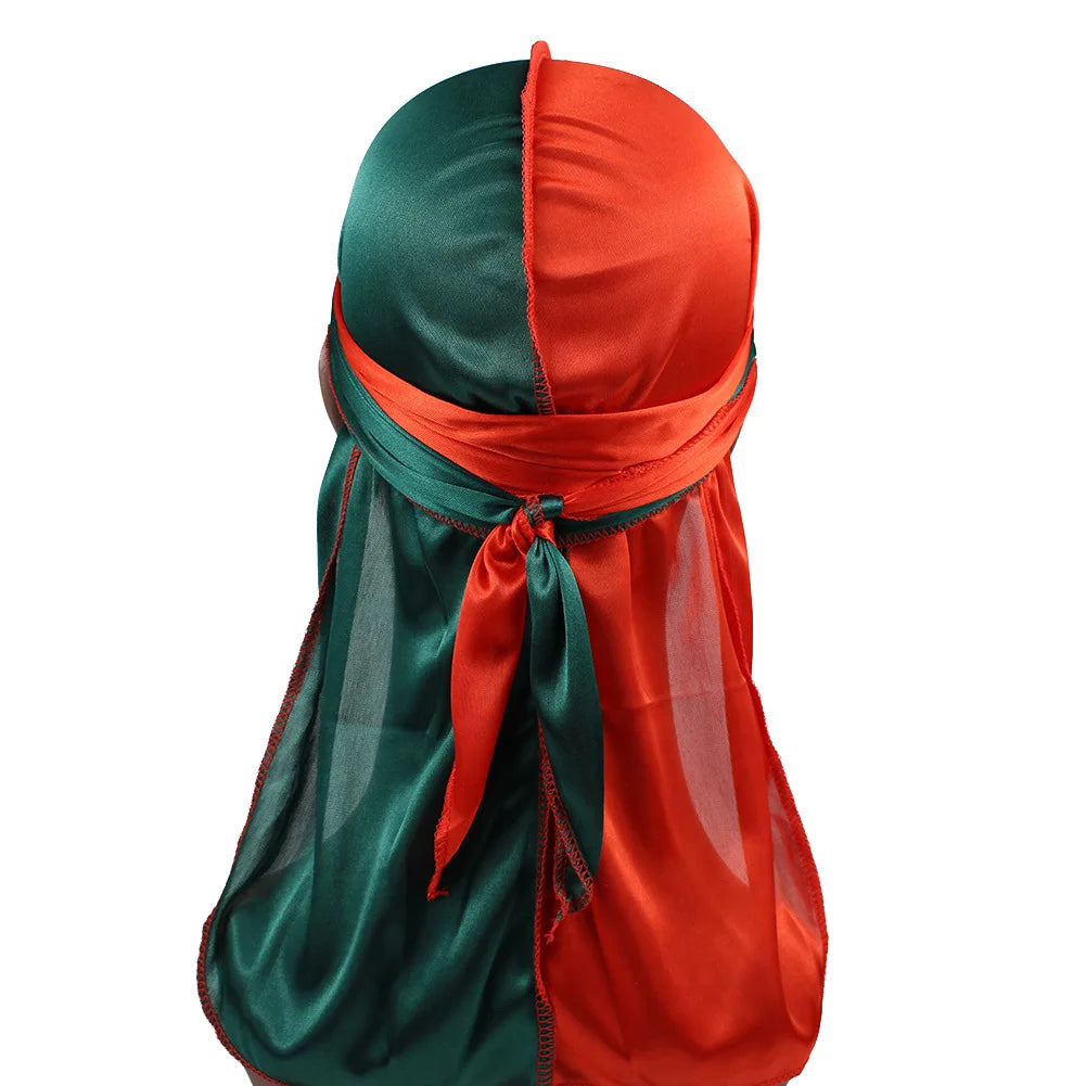 2-Tone Silk Durag - Dark Green / Red