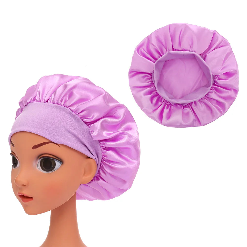 Kids Purple Silk Bonnet
