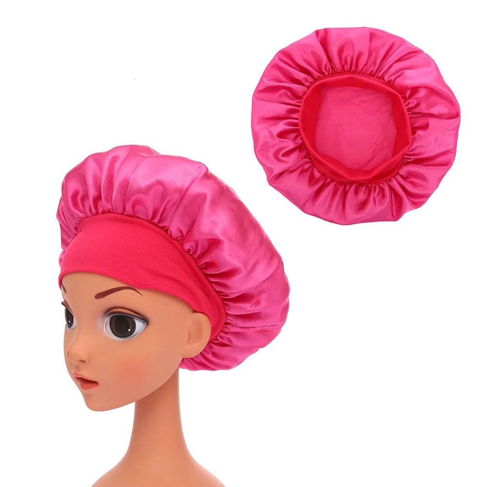 Kids Hot Pink Silk Bonnet