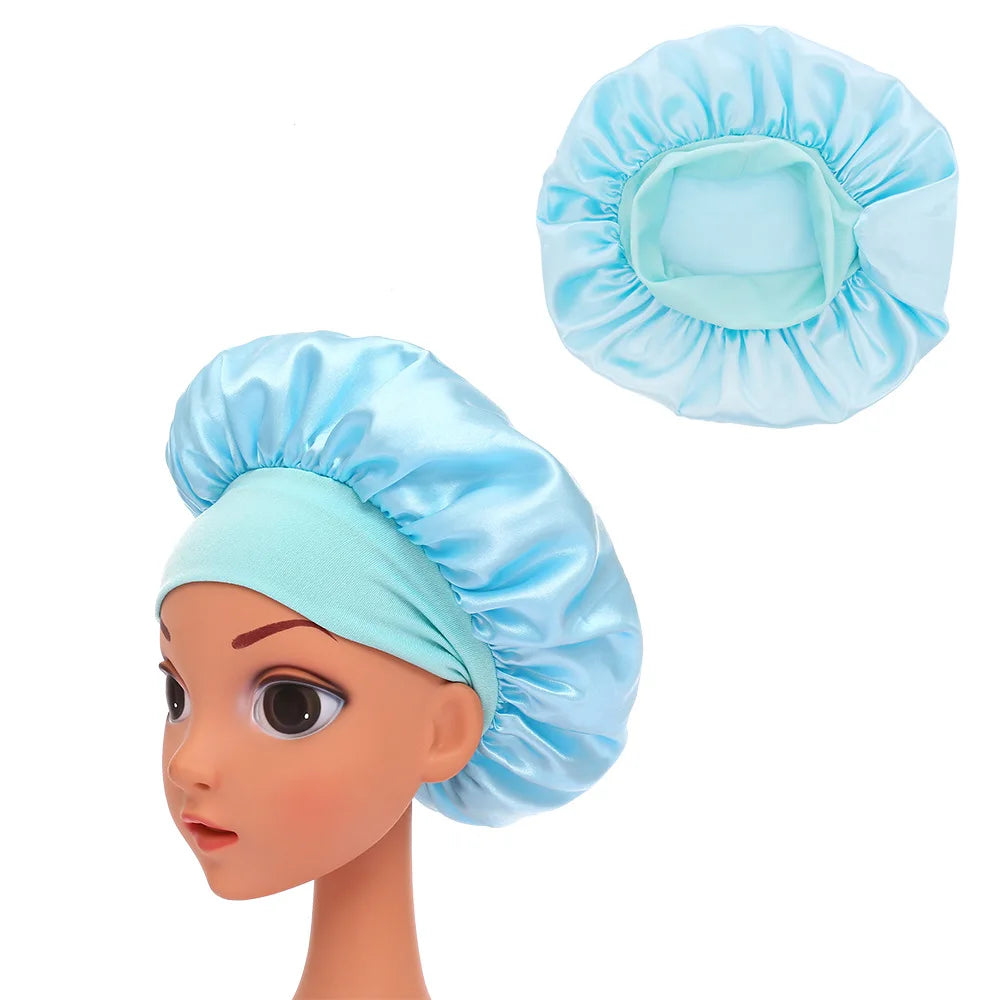 Kids Baby Blue Silk Bonnet