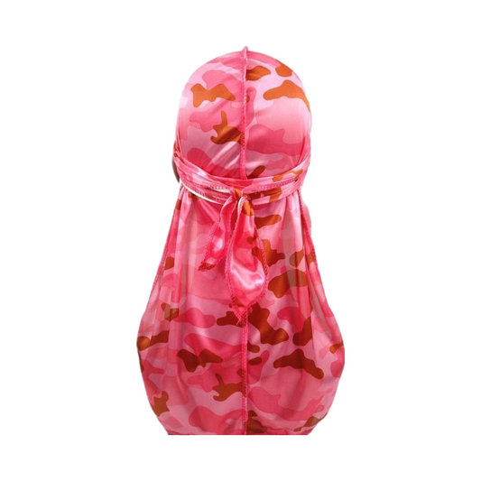 Camo-Hot Pink Silk Durag