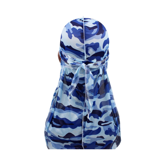 Camo-Blue Silk Durag