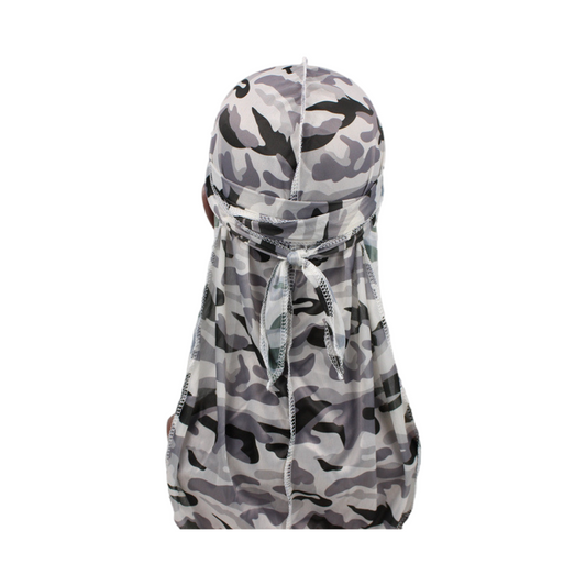 Camo-Grey Silk Durag