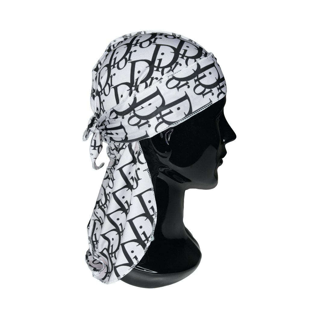 Black/Light Beige Dior Durag