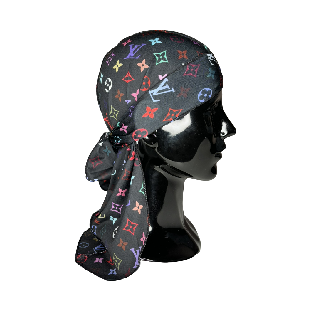 Black/Multi-Coloured LV Durag