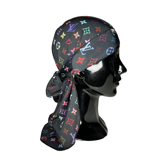 Black/Multi-Coloured LV Durag