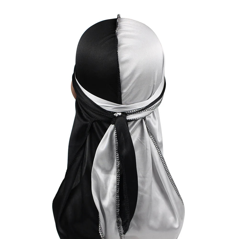2-Tone Silk Durag - Black / Grey