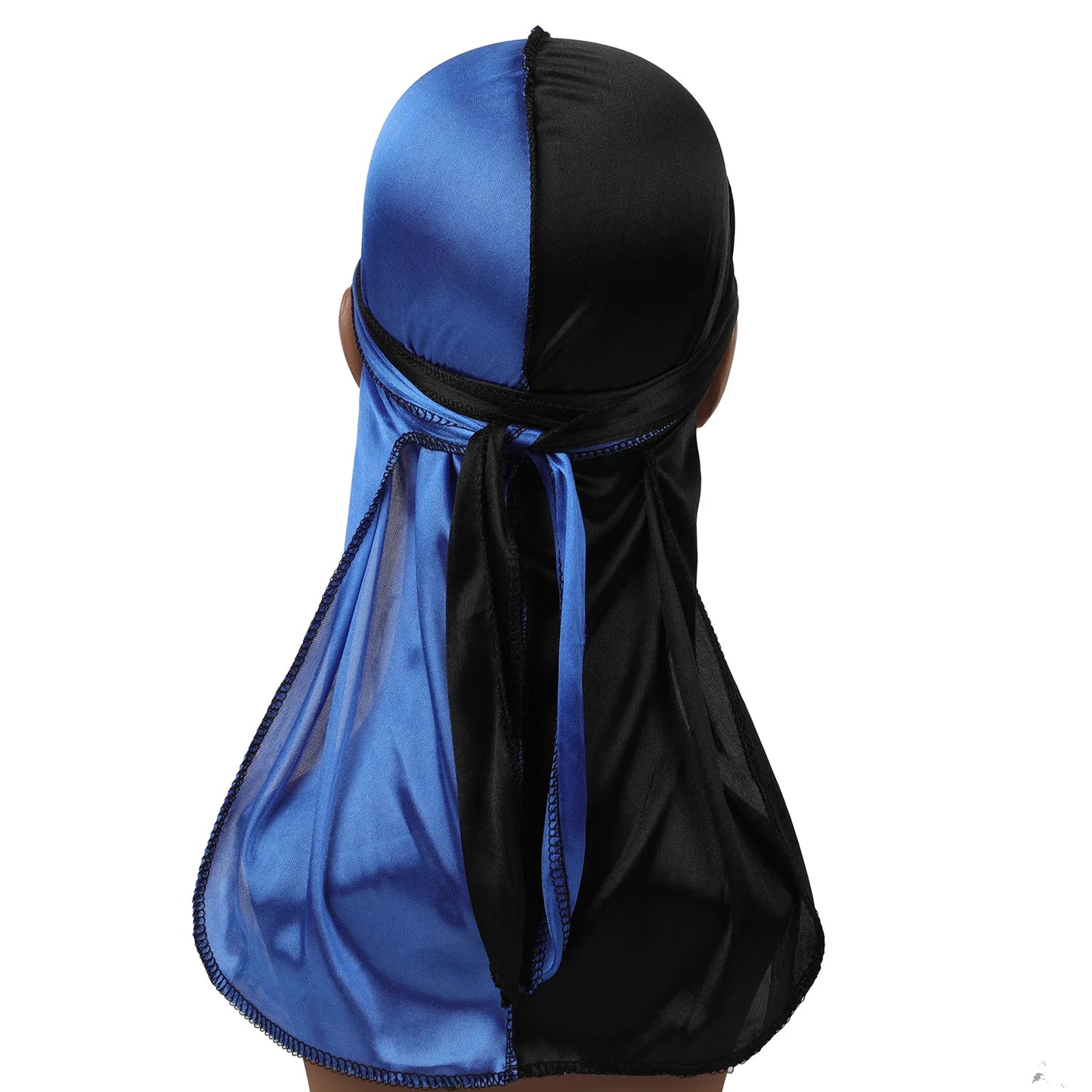 2-Tone Silk Durag - Royal Blue / Black