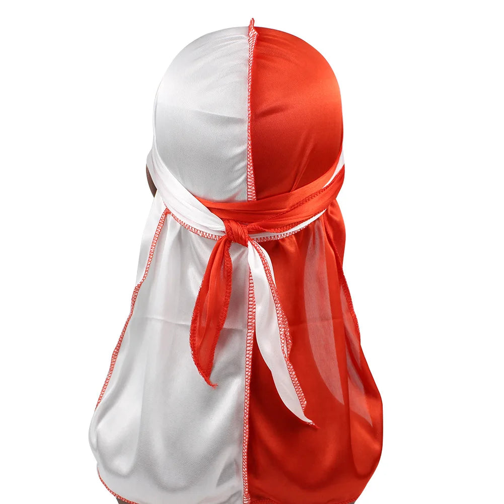 2-Tone Silk Durag - White / Red