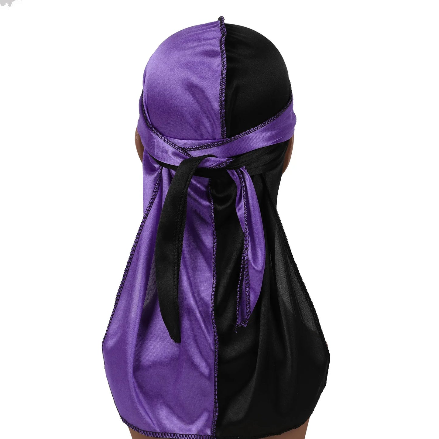 2-Tone Silk Durag - Violet / Black