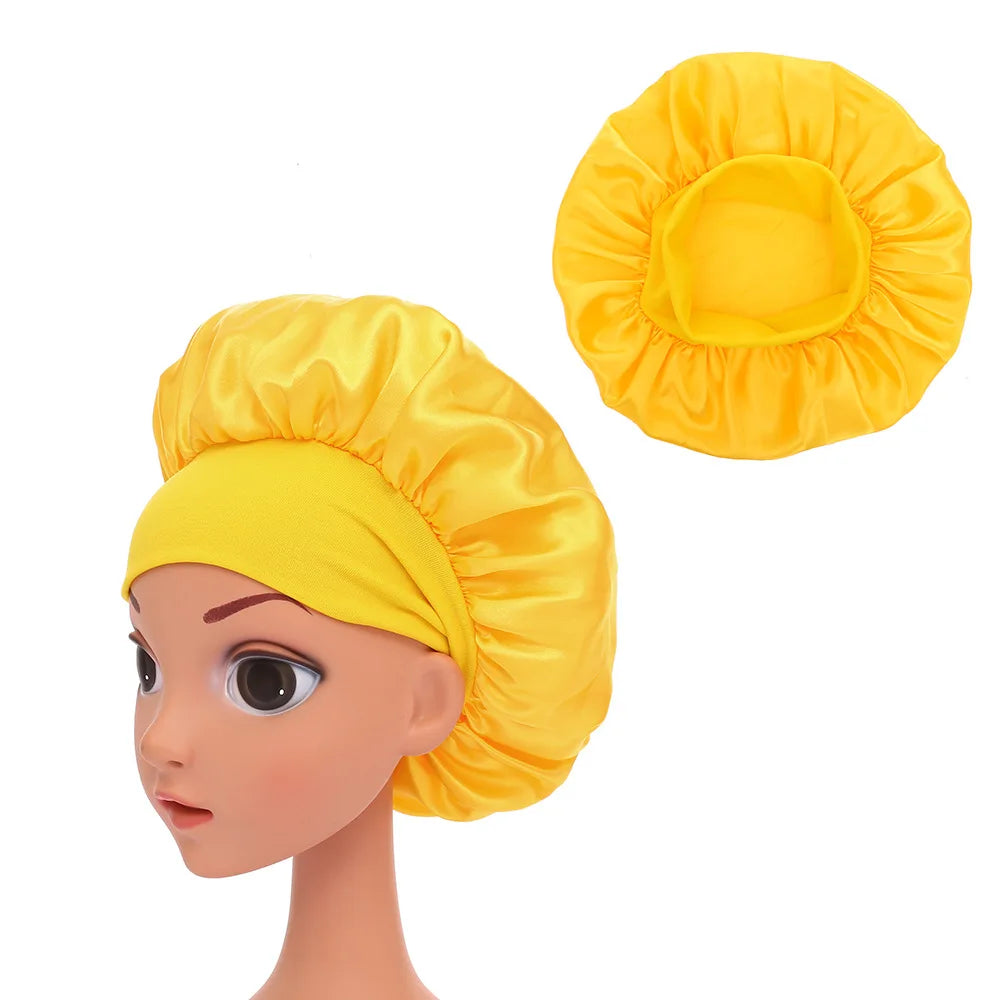 Kids Yellow Silk Bonnet