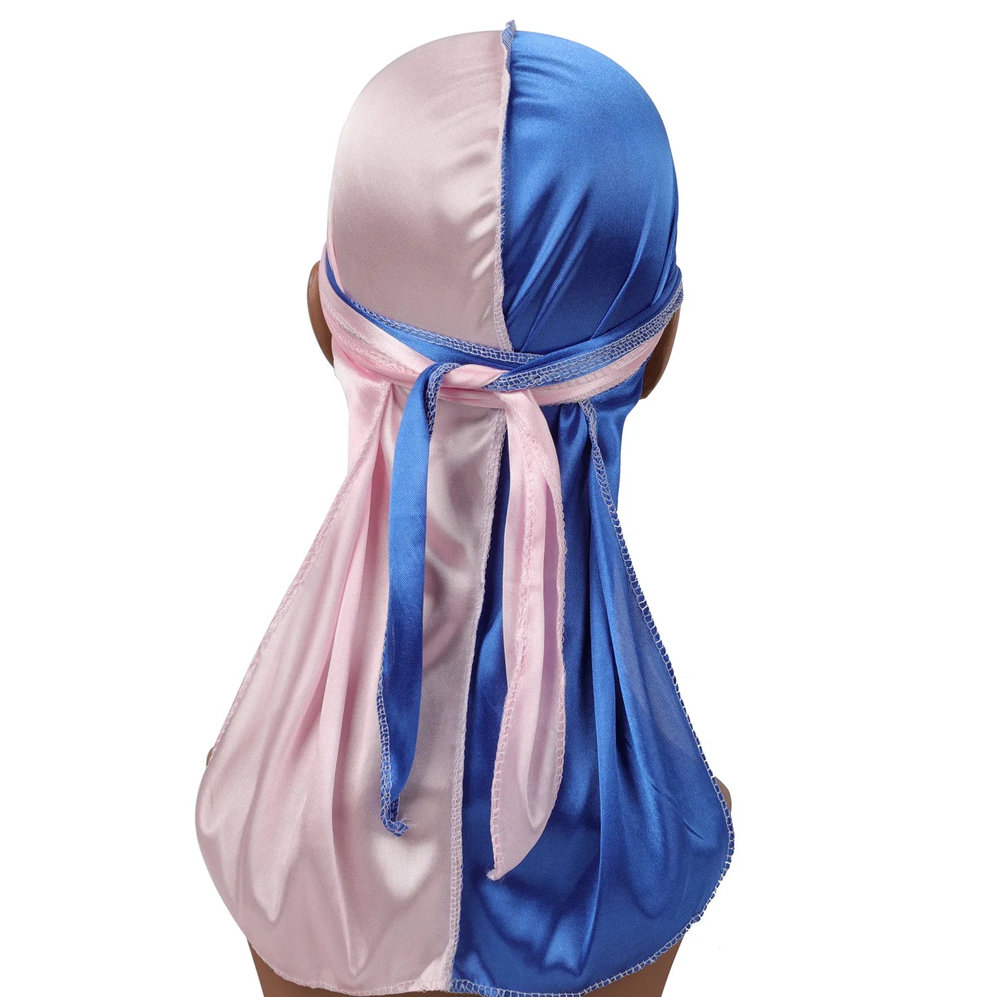 2-Tone Silk Durag - Baby Pink / Blue