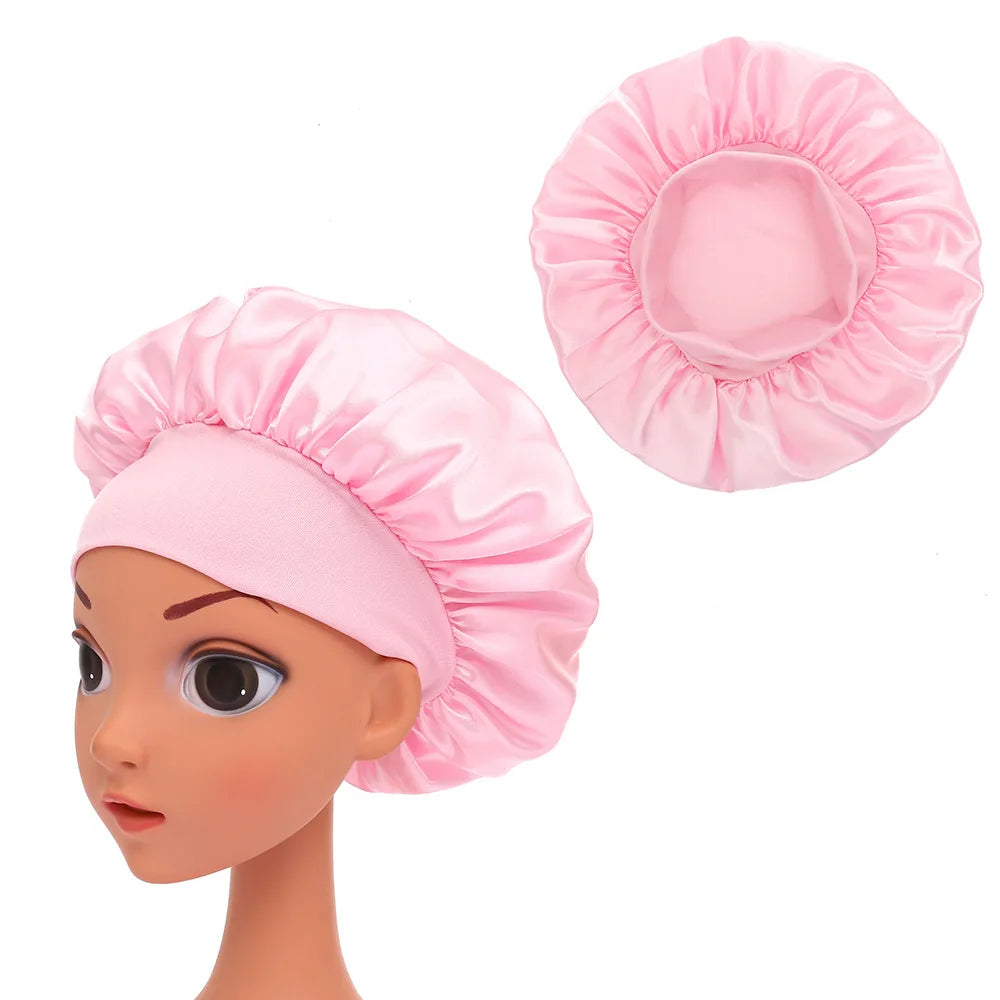 Kids Baby Pink Silk Bonnet